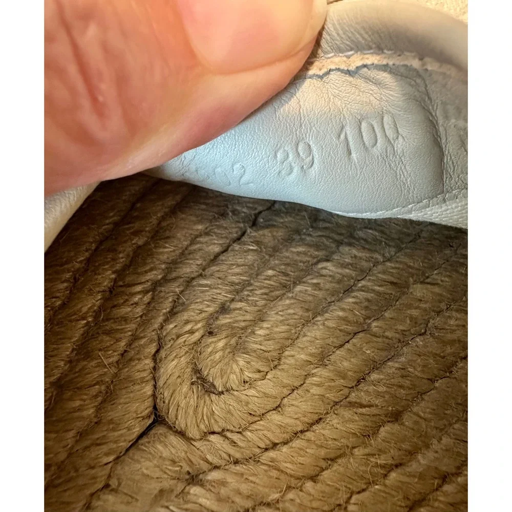 Gucci‎ Pilar GG Canvas Espadrilles White GG Monogram Flats 39 Box 466902